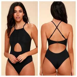 Tavik Lela cutout one piece black swimsuit